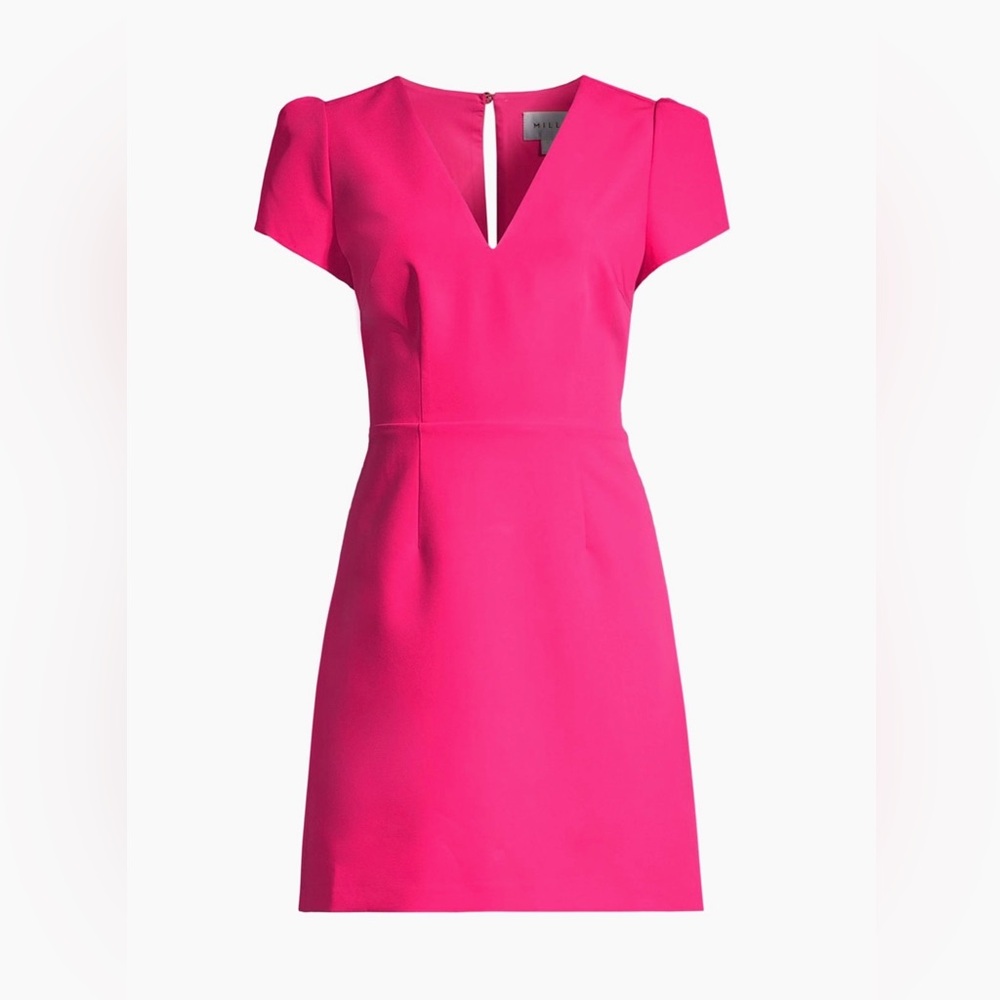 Milly Atalie Short-Sleeve Minidress in Milly Pink